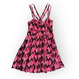 NWT Express Summer Mini Dress Short Pockets CrissCross Smocked Women's Small